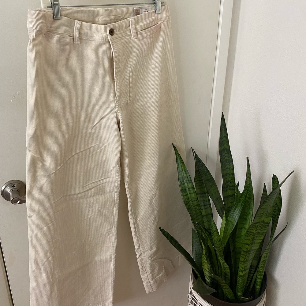 Gap Corduroy Creme Wide Leg Pants